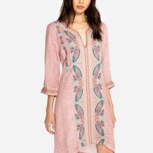 Johnny Was Workshop Claudine Short Kaftan Dress Amalia Gauze Small